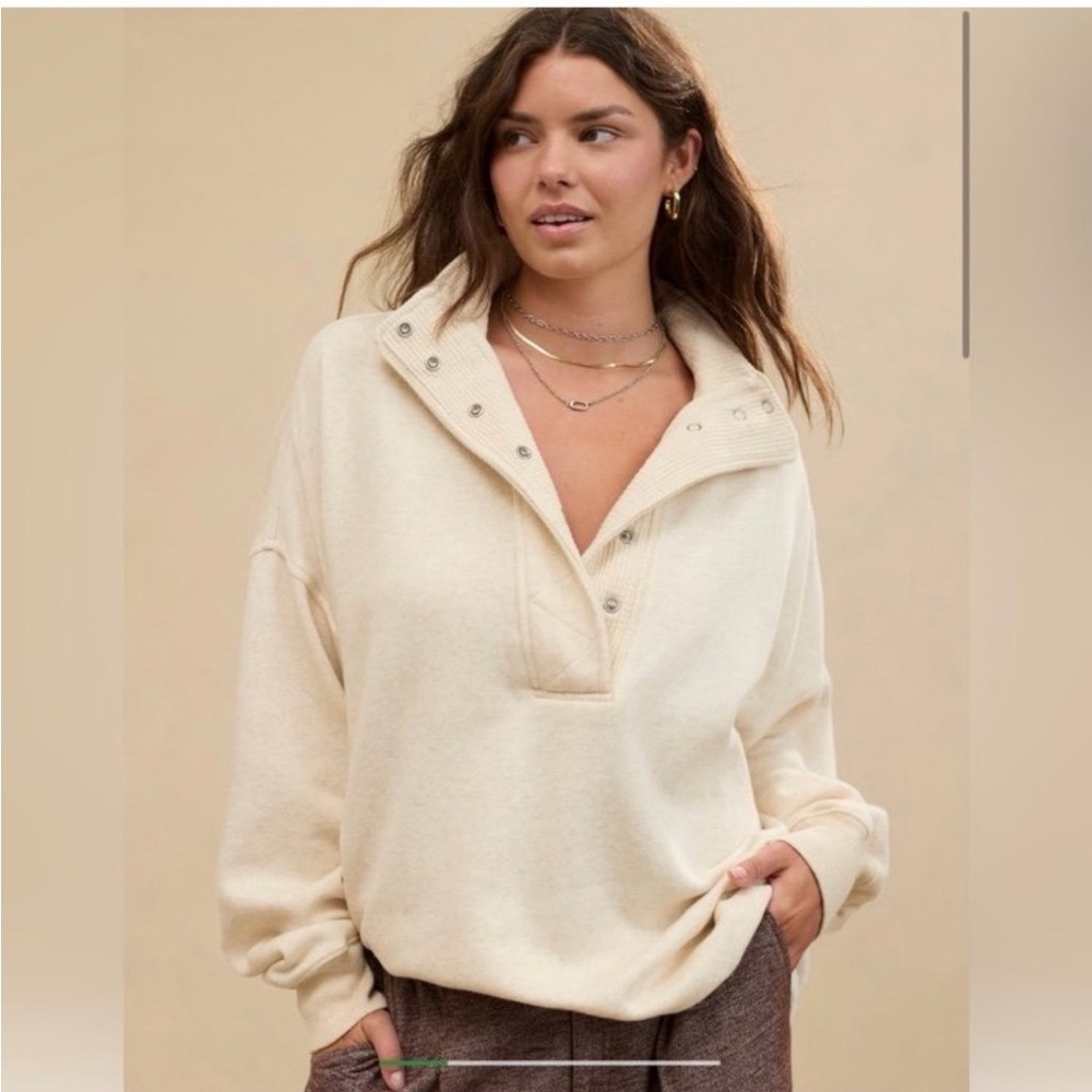 Aerie Getaway Quarter Snap Sweatshirt - Picture 5 of 6